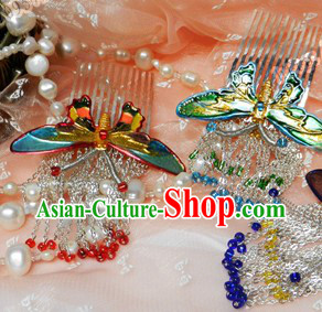 Ancient Chinese Female Butterfly Hair Accessories and Earrings