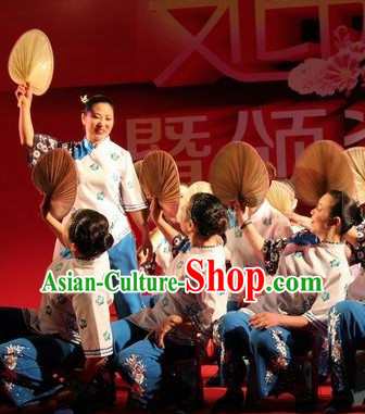 Traditional Chinese Grandmother Dance Costumes Complete Set
