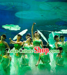 Jasmine Flower Group Dance Green Costumes