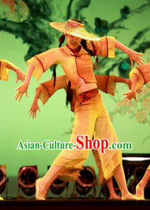 Bamboo Hat Dance Costume Dancewear and Hat Complete Set