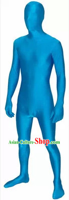 Lycra Spandex Blue Stage Performance Bodysuit Dance Costume