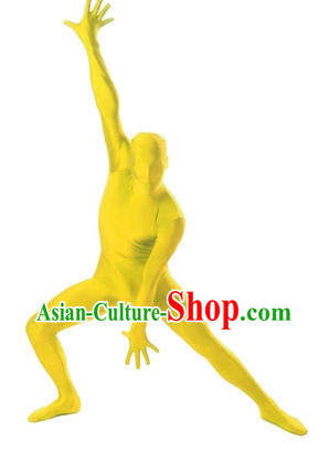 Yellow Stage Performance Bodysuit Lycra Spandex Dance Costume