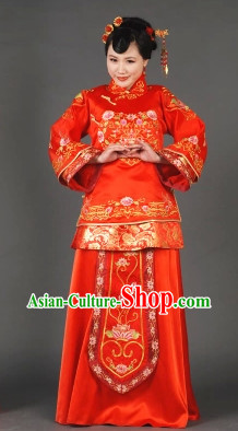 Red Xiuhe Wedding Garment Romantic Dress