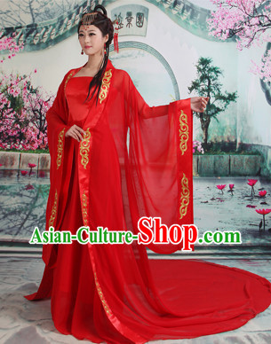 Ancient Chinese Red Wedding Clothes for Women