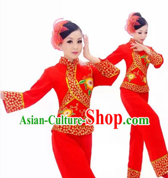 Chinese Folk Yangge Dancing Costume for Girls