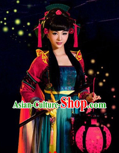 Ancient Chinese High Collar Hanfu Clothes Complete Set for Women