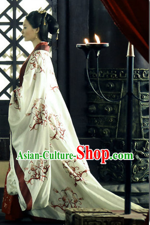 Kuei Ku-tzu Wiser Drama Ancient Chinese Imperial Palace Empress Suit Full Set with Long Trail