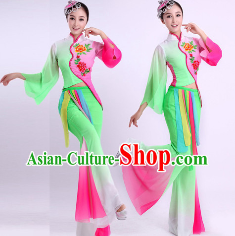 Traditional Chinese Classical Dancing Outfit and Hair Accessories Complete Set for Women