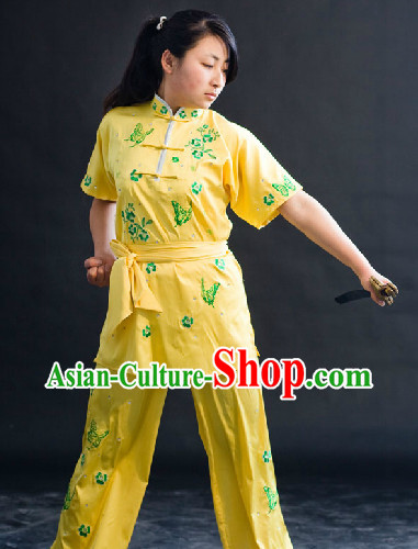 Top Silk Butterfly and Flower Kung Fu Uniform