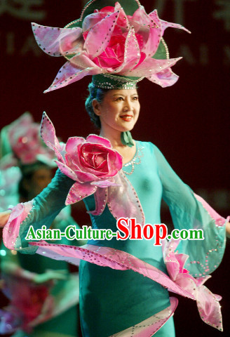 Traditional Chinese Lotus Dance Costumes for Women