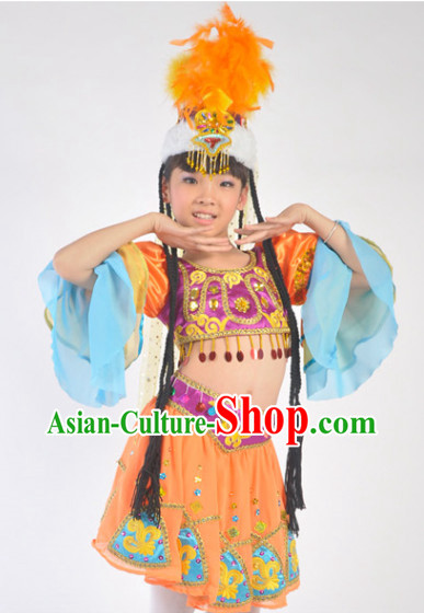 Traditional Chinese Xinjiang Dance Costumes for Kids