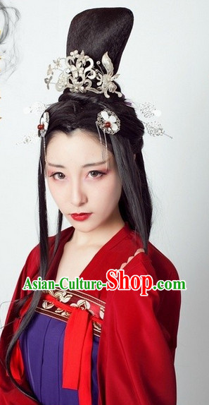 Ancient Chinese Female Long Wig and Hair Accessories for Women