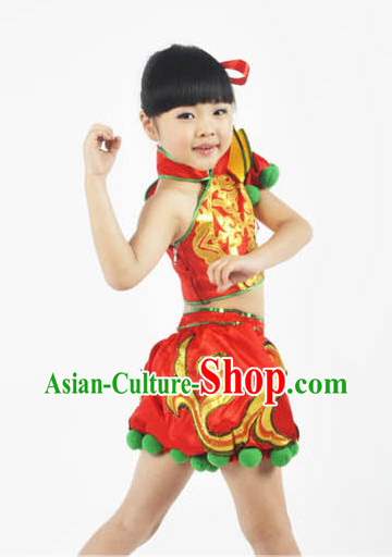 Chinese Lunar New Year Red Dancing Outfit for Kids