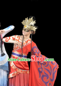 Professional Stage Performance Hanfu Costumes and Headwear for Women