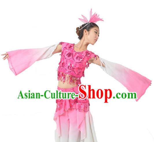 Chinese Classical Dancing Costumes and Hat for Women