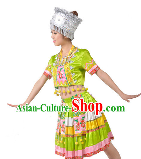 Chinese Miao Dance Team Costumes for Girls