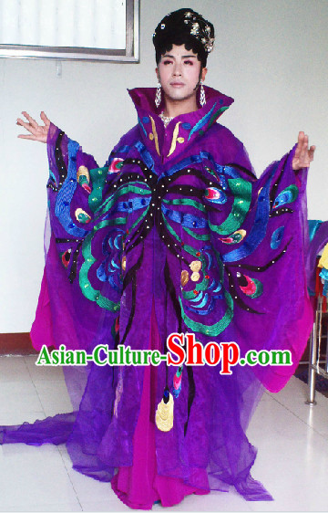 Li Yugang Opera Concert Stage Performance Butterfly Costumes, Wig and Hair Accessories
