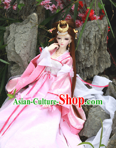 Ancient Chinese Pink Hanfu SD Clothing Complete Set