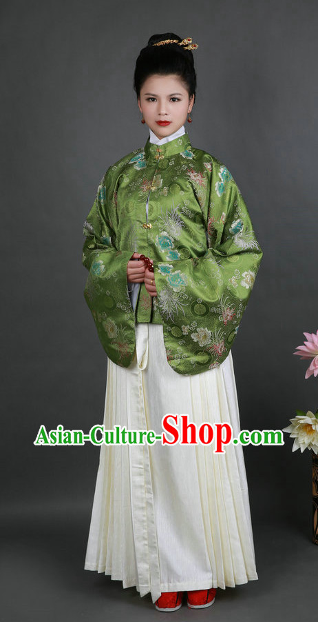 Ming Dynasty Hanfu Everyday Court Dress Changfu Jacket and Skirt for Women