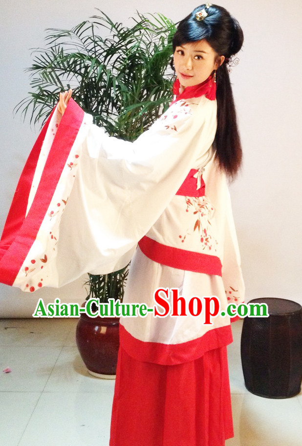 Ancient Chinese Hans Painted Hanfu Garment Complete Set for Women