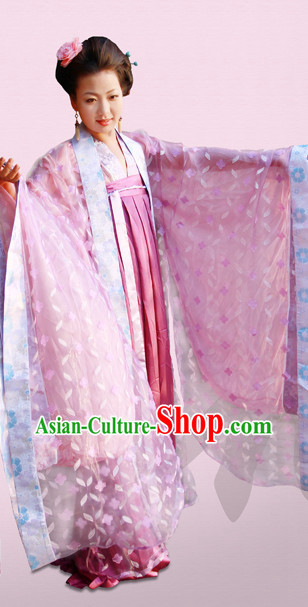 Tang Dynasty Hanfu Da Xiu Shan Ceremonial Clothing and Hair Accessories Complete Set for Women