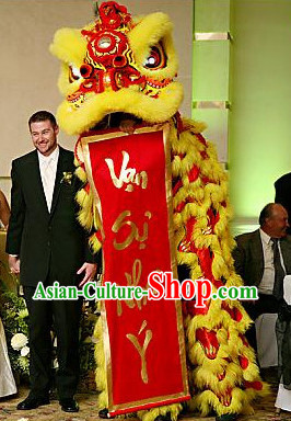 Top Yellow Lion Dance Equipment Complete Set Set for Big Events and Festivals