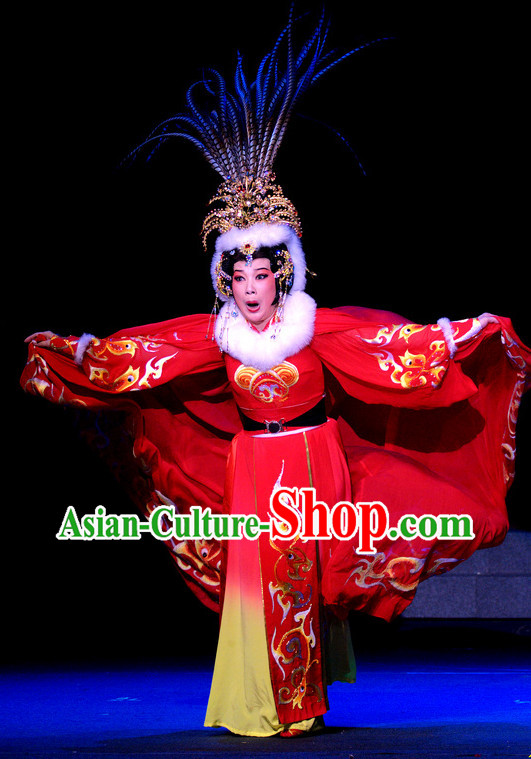 Zhao Jun Chu Sai Stage Performance Costumes and Hair Accessories Complete Set
