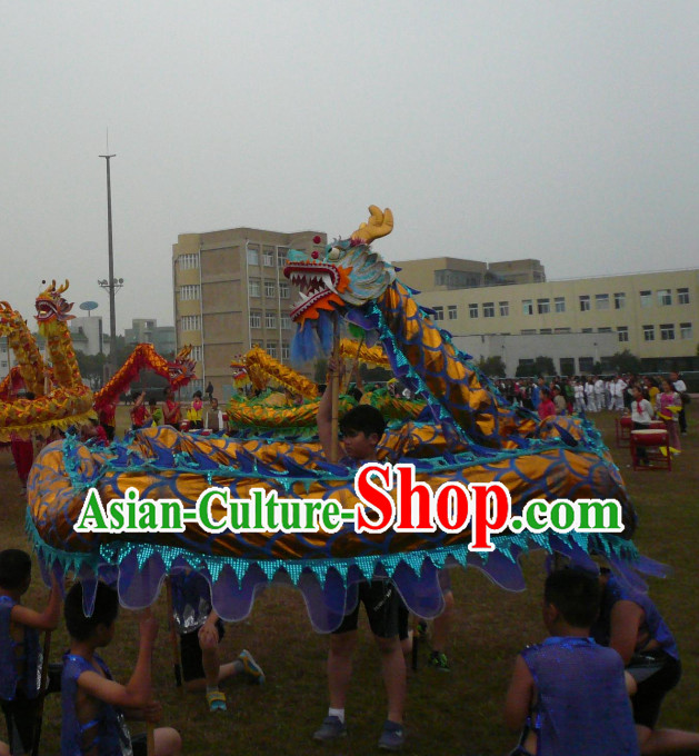 Top Competition and Parade Blue Dragon Dancing Costume Complete Set