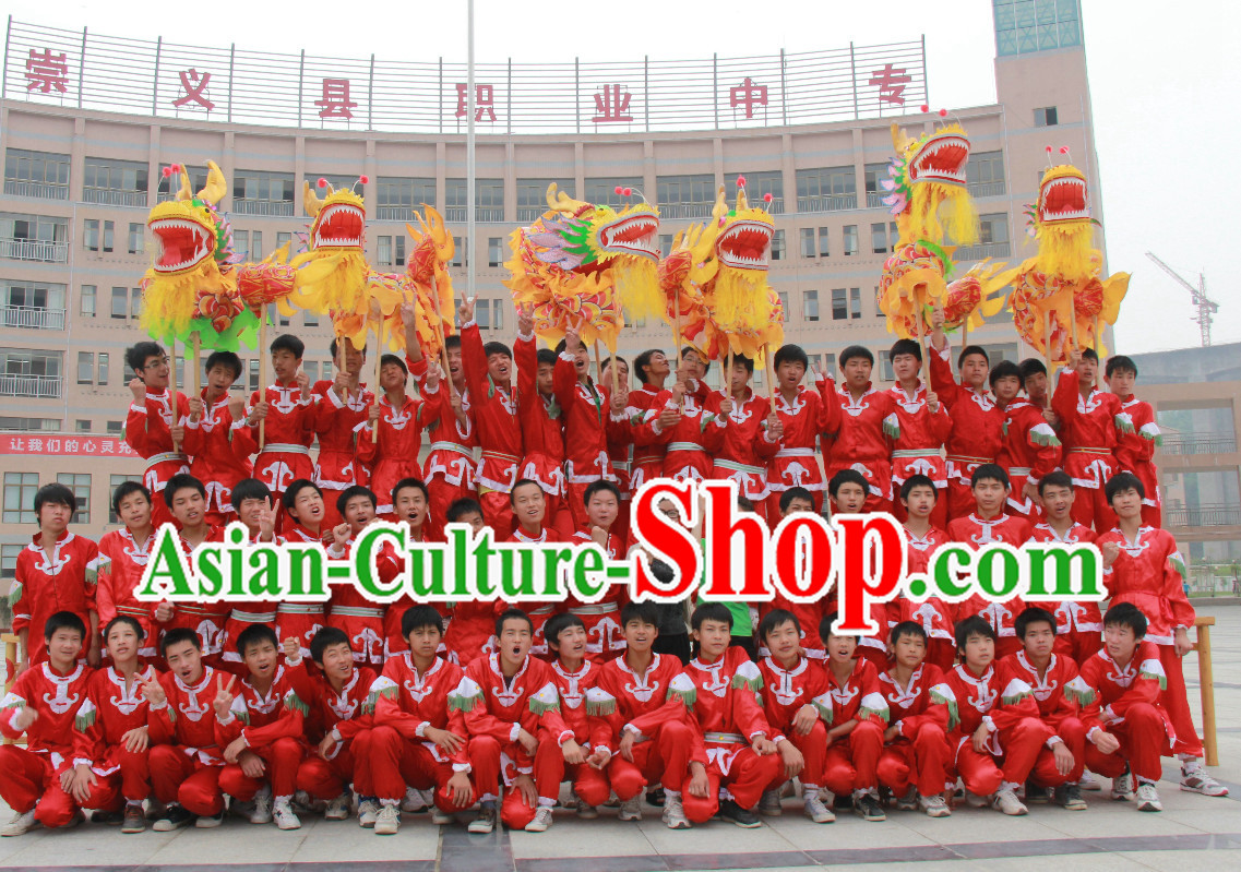 Chinese Dragon Costume Adult Complete Set for Four People