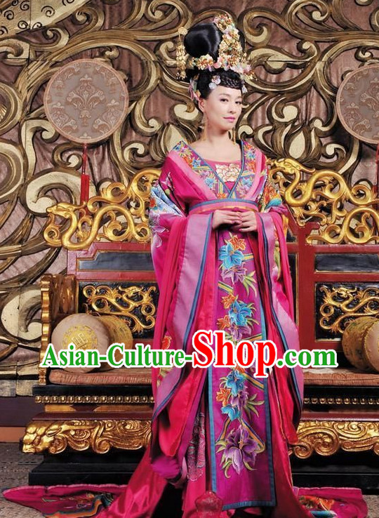 Ancient Chinese Empress Costumes and Hair Accessories Complete Set