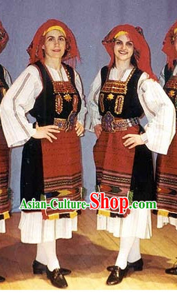 Women Greek Dance Costumes Complete Set