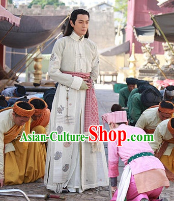 Classic Chinese White Hanfu Clothes for Men