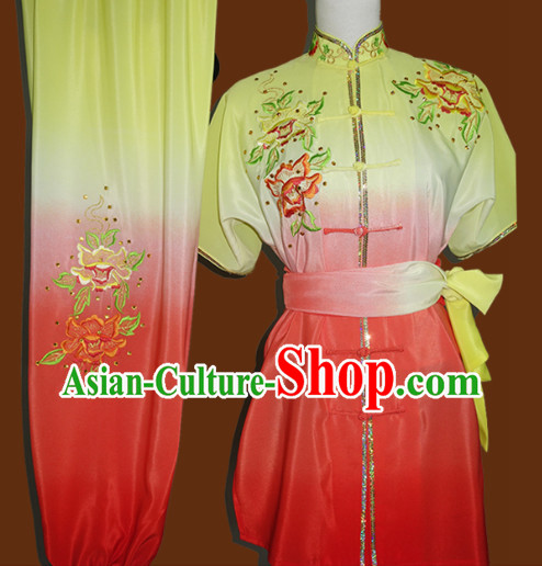Color Transition Professional Kung Fu Competition Silk Outfit