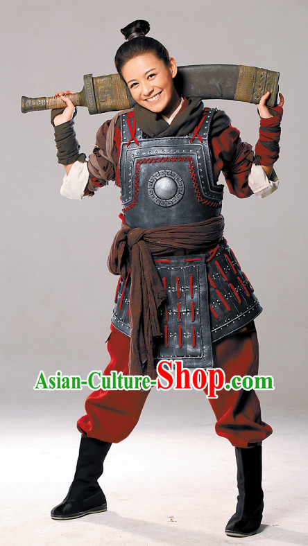Ancient Chinese General Female Armor Costumes Complete Set