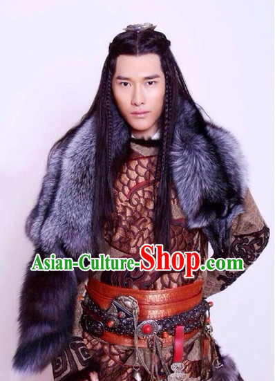 Ancient Chinese Ethnic Prince Long Wig for Men