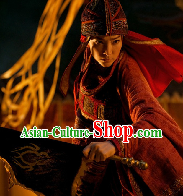 Chinese Red Swordwoman Outfit Complete Set