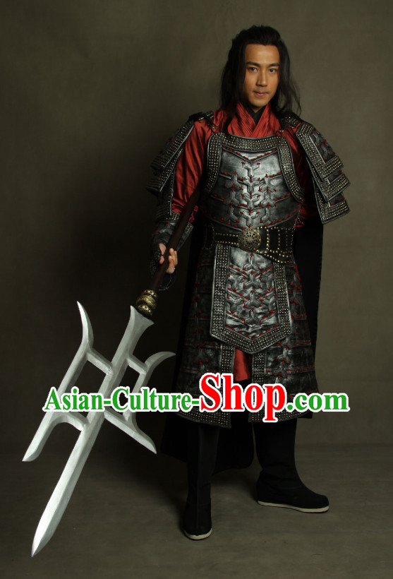 Ancient Chinese General Armor Helmet Costume Complete Set