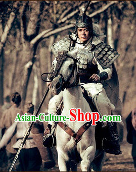 Ancient Chinese Fighter Zhao Yun General Armor Helmet Costume Complete Set
