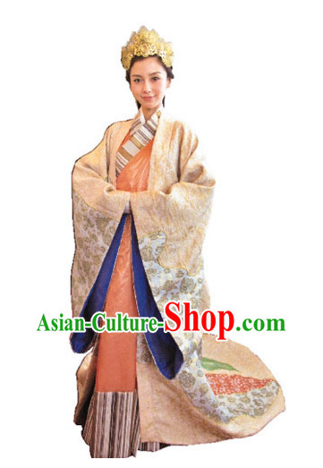 Ancient Chinese Imperial Princess Dresses and Headwear Complete Set