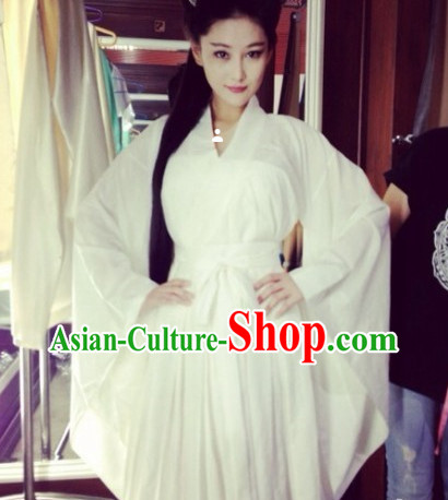 Chinese Classic Female White Fairy Clothes