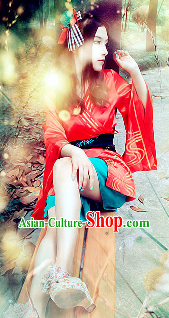 Anime Cosplay Cute Red Girl Costumes