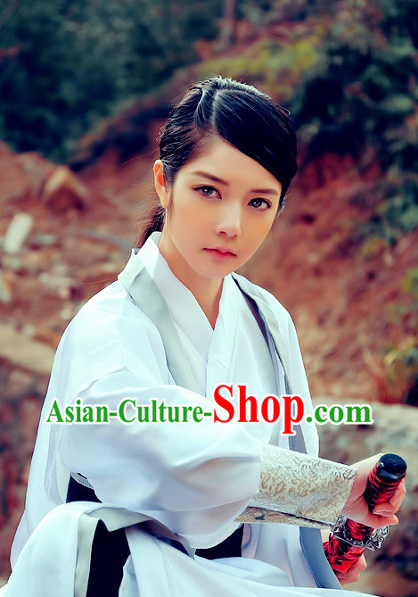 Asian Swordman White Costumes