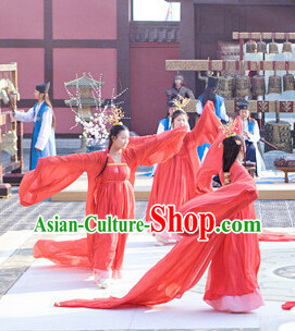 Lucky Red Asian Classical Dancing Costumes for Women
