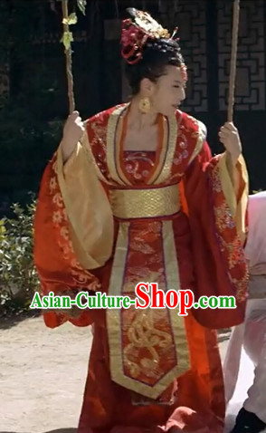 Asian China Princess Red Wedding Outfit for Women
