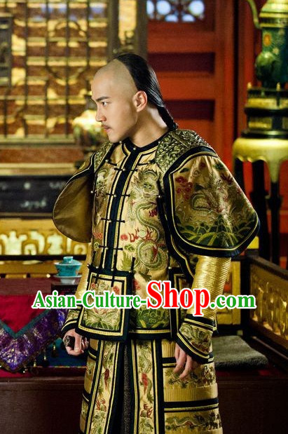 Chinese Traditional Emperor Dragon Costumes for Men