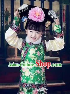 Qing Princess Robe and Hat for Kids