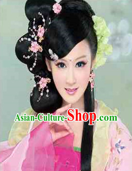 China Traditional Black Wig and Hair Accessories
