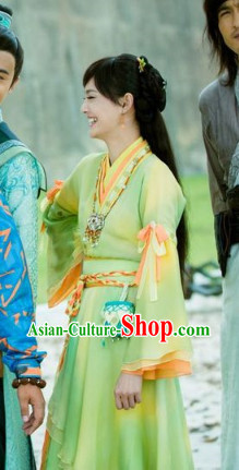 Chinese Gu Jian Qi Tan Lengend of the Ancient Sword Fairy Cosplay Costumes and Headwear