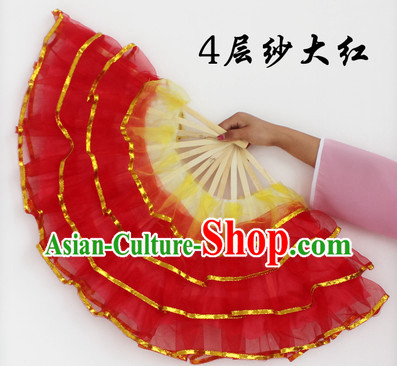 Four Layers Red Dance Fan