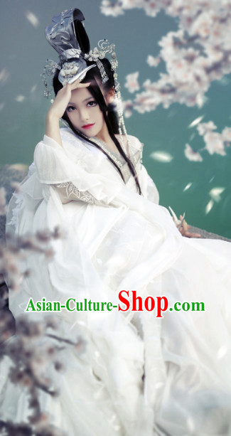 Chinese Traditional White Wedding Kimono Dresses